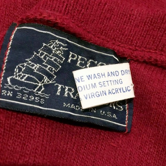 Vintage Peconic Bay Traders Red Sweater Vest M Mens Acrylic  V Neck Usa Made - Picture 10 of 10